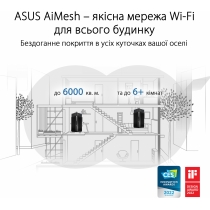 Маршрутизатор ASUS ZenWiFi Pro ET12 AXE11000 Wi-Fi6E 1PK 2xGE LAN 1x2.5GE LAN 1x2.5GE LAN 1x2.5GE WA