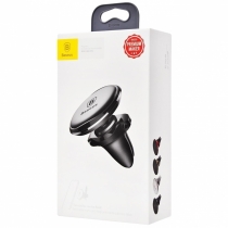 Держатель в машину Baseus Magnetic Air Vent Car Mount With Cable Clip gold