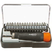 Викрутка та набір біт Neo Tools, 17од, 5/32", прецизійні, 16 біт 30мм, CrV, кейс