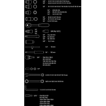 Набір інструментів NEO, 150 од., 1, 4, 3, 1/2 CrV