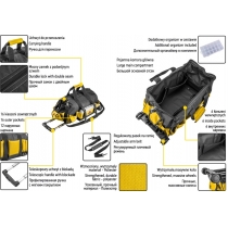 Сумка для інструменту TOPEX, на колесах, телескопічна ручка, основне відділення та 6 внутрішніх та 1