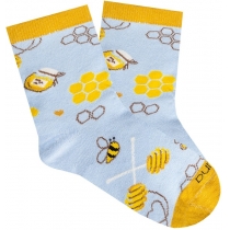 Шкарпетки дитячі  демісезонні бавовняні "Бджілки" DUNA 4061; 16-18; світло-голубий