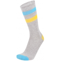 Шкарпетки чоловічі демісезонні бавовняні,з жовтою та блакитною полосами DUNA 2241; 27-29; світло-сір