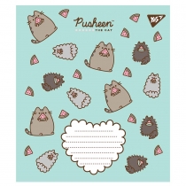 Зошит 12 аркушів, похила лінія, "Pusheen"