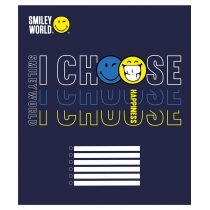 Тетрадь 12 листов, коссая линия, "Smiley world"