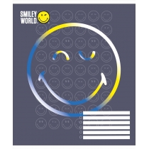 Тетрадь 12 листов, коссая линия, "Smiley world"