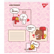 Зошит 12 аркушів, похила лінія, "Line friends"