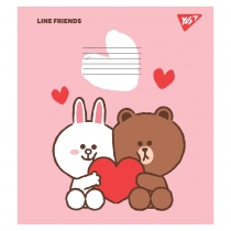 Зошит 12 аркушів, похила лінія, "Line friends"