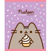 Зошит 12 аркушів, лінія, УФ-виб.+глітер+софт-тач "Pusheen. Sweet cat"