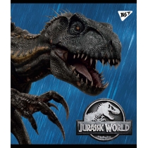 Зошит 18 аркушів, клітинка, Ірідіум+гібрід.виб.лак, "Jurassic world"