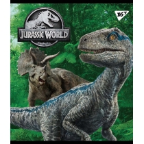 Зошит 18 аркушів, клітинка, Ірідіум+гібрід.виб.лак, "Jurassic world"