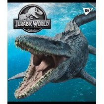 Зошит 18 аркушів, клітинка, Ірідіум+гібрід.виб.лак, "Jurassic world"