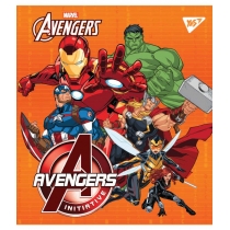 Тетрадь 18 листов, клетка, выб.гибрид.лак, "Marvel"