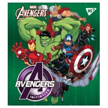 Тетрадь 18 листов, клетка, выб.гибрид.лак, "Marvel"
