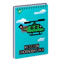 Зошит для записів YES А7/80 од.спіраль "8bit UA"