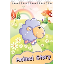 Блокнот "Animal Story" А6, верхня спіраль, клітина, 48 арк