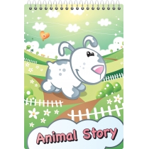 Блокнот "Animal Story" А6, верхня спіраль, клітина, 48 арк