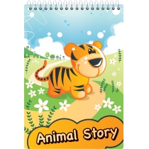 Блокнот "Animal Story" А6, верхня спіраль, клітина, 48 арк