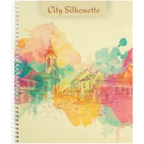 Блокнот "City Silhouette", А5, спіраль, 60 арк., клітинка