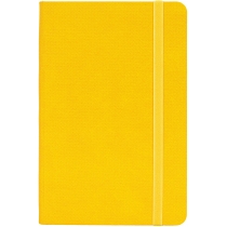 Деловая записная книжка SQUARE, А5, твердая обложка, резинка, белый блок клетка, желтый