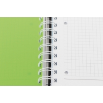 Блокнот Adamant: зелений, A4, пластикова обкладинка, з розділювачами та перфорацією, 120, клітинка