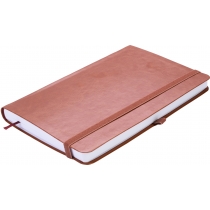 Діловий записник NEBRASKA, А5, м’яка обкладинка, гумка, білий блок лінія, коричневий
