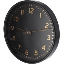 Годинник настінний пластиковий Optima ELEGANT, чорний/золото