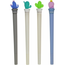Ручка кулькова Free cactus, гелева синя, 4 кольори асорті