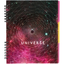 Блокнот "Universe" с разделителями 175х206мм, пластиковая полноцветная обложка, евроспираль, 120 стр