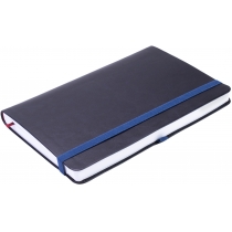 Деловая записная книжка NEBRASKA, А5, мягкая обложка, резинка, белый блок линия, темно-синий