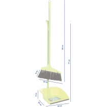 Набір для прибирання ECONOMIX cleaning: совок та щітка з ручкою 80 см салатовий