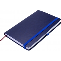 Діловий записник NEBRASKA, А5, м’яка обкладинка, гумка, білий блок лінія, синій
