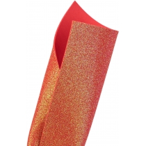 Фоаміран з блискітками, 20х30 см, 2 мм, неоновий червоний