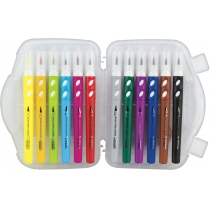 Фломастери-пензлики з грипом для комфортного малювання BRUSH-TIPPED Jumbo, 12 кольорів, лінія 2-5 мм
