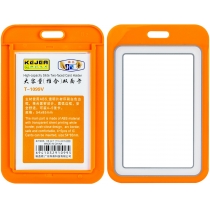 Бейдж преміальний KEJEA вертикальний 66*97 мм, двосторонній, помаранчевий