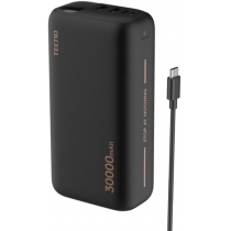 Акумулятор портативний літій-іонний Power Bank TECNO 30000мА·год 22.5Вт PD QC, чорний