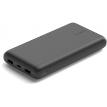 Акумулятор портативний літій-іонний Power Bank Belkin 20000мА·год 15Вт, 2хUSB-A/USB-C, чорний