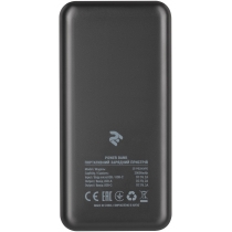 Акумулятор портативний літій-іонний Power bank 2E 20000мА·год 18Вт PD, QC, чорний