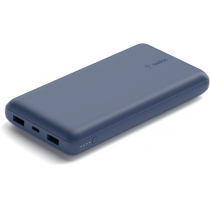 Акумулятор портативний літій-іонний Power Bank Belkin 20000мА·год 15Вт, 2хUSB-A/USB-C, блакитний