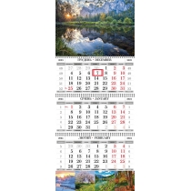Календар квартальний настінний на 3 пружини 2024 (Природа асорті)