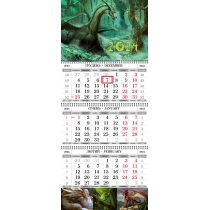 Календар квартальний настінний на 3 пружини 2024 (Рік Дракона асорті)