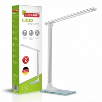 Світильник настільний EUROLAMP LED металевий + скло в стилі хайтек 5W 5300-5700K срібний