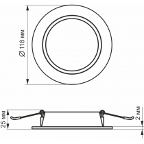 LED світильник Back вбудований круглий VIDEX 6W 5000K