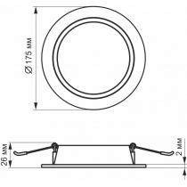 LED світильник Back вбудований круглий VIDEX 15W 5000K