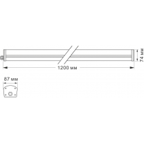 LED світильник IP65 лінійний VIDEX 48W 1,2М 5000K
