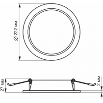 LED світильник Back вбудований круглий VIDEX 20W 5000K