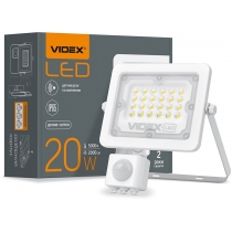 LED прожектор VIDEX F2e 20W 5000K з датчиком руху та освітленості