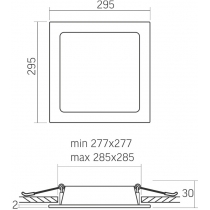 LED світильник Back вбудований квадратний VIDEX 26W 5000K