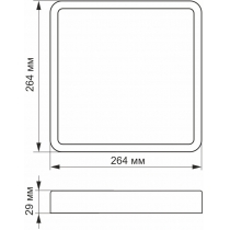 LED Cвітильник накладний квадрат VIDEX 24W 5000K