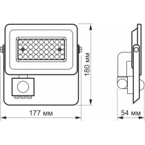 LED прожектор VIDEX F2e 30W 5000K з датчиком руху та освітленості